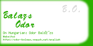 balazs odor business card